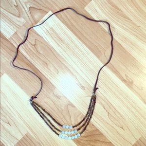 *Ann Lightfoot* leather and stone necklace